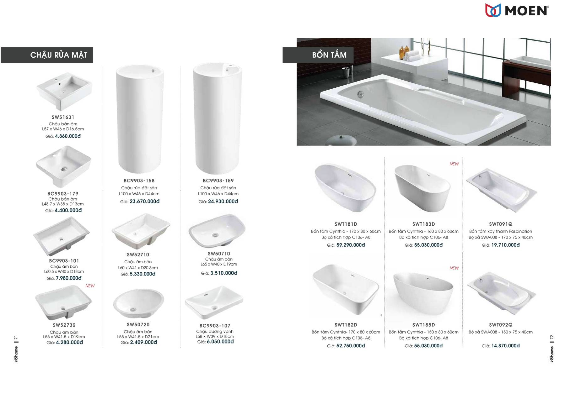 Thiết bị vệ sinh MOEN Bảng giá và Catalogue mới nhất 2024 /Page 37
